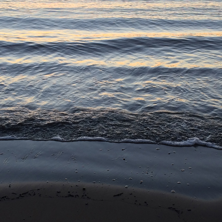 waves at sunrise
